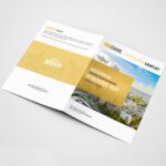A6 4pp folded leaflet brochure, featuring a city skyline image and a modern, professional design aesthetic.