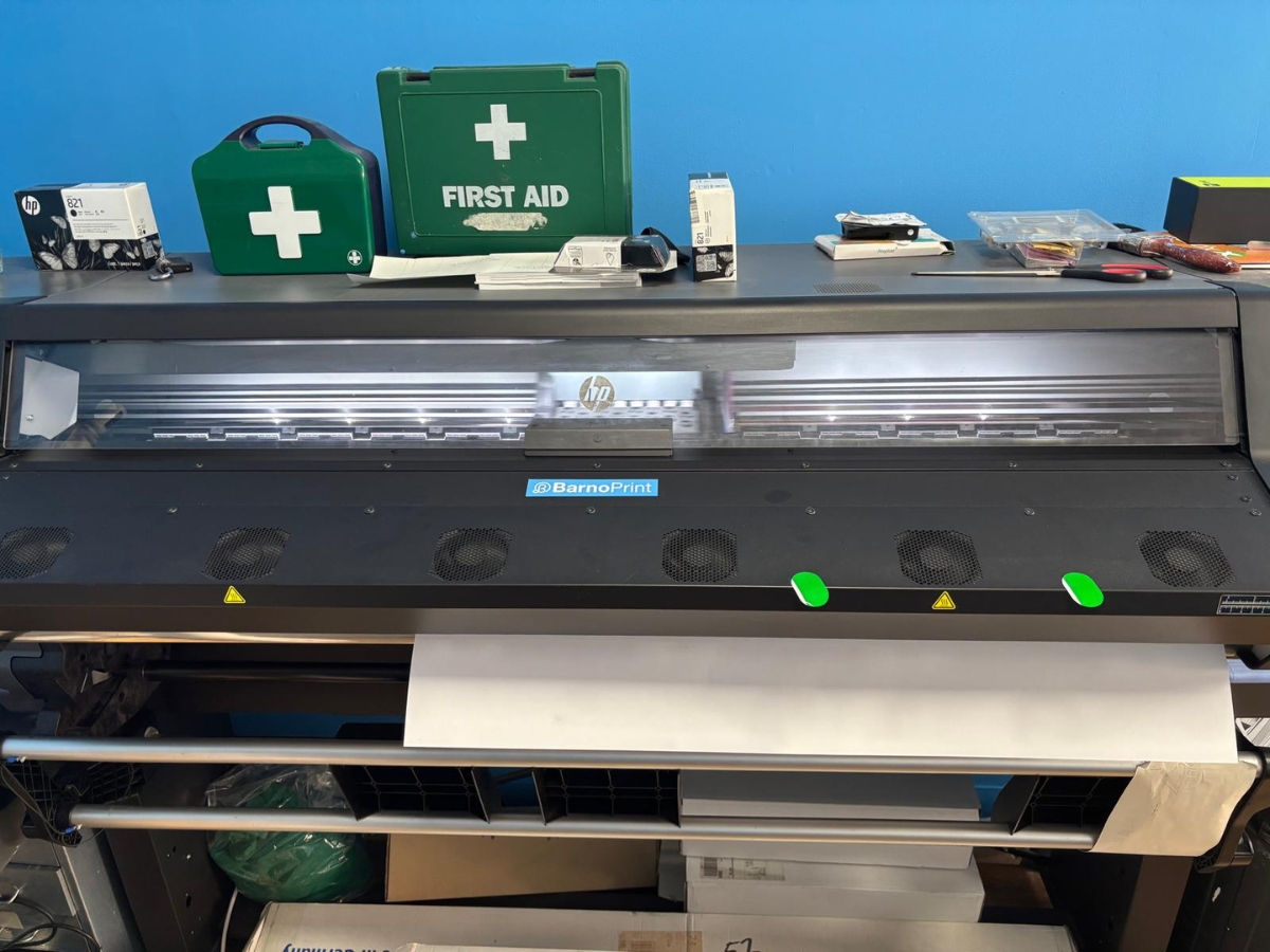 High-speed HP printer working at BarnoPrint, ideal for same day printing services in Barking, East London